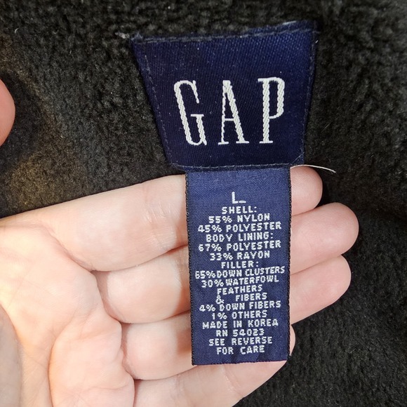 Vintage GAP Down Puffer Vest Mens Large Silver Gray 90s Bubble Vest 1999 - Picture 6 of 6